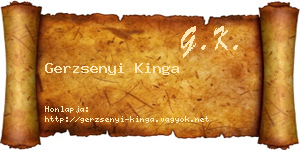 Gerzsenyi Kinga névjegykártya